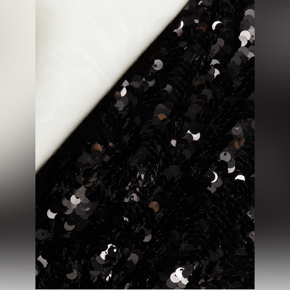 ALICE + OLIVIA REVOLVE Sibella Sequin Bow Mini Dress Black and White Size 4 NWT - Picture 10 of 16